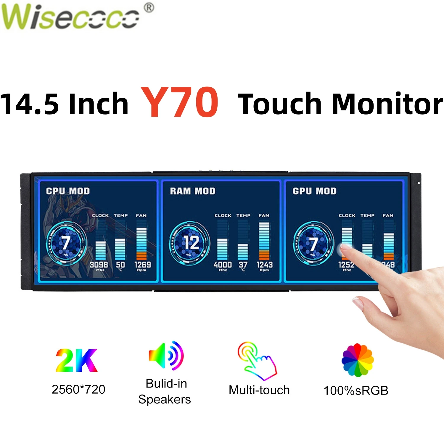 Pc Gaming Y60 - Wisecoco 12.6/14.5 بوصة 2K IPS PC