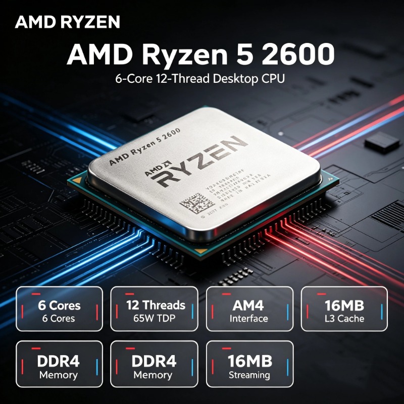 معالج AMD Ryzen 5 2600 R5 2600 - مراجعة Pc Gaming Cpu وسعره