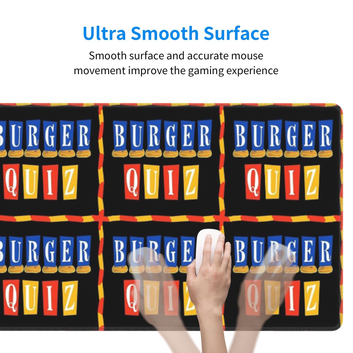 بساط فأرة كبير بشعار Burger Qu - مراجعة Pc Gaming Quiz وسعره